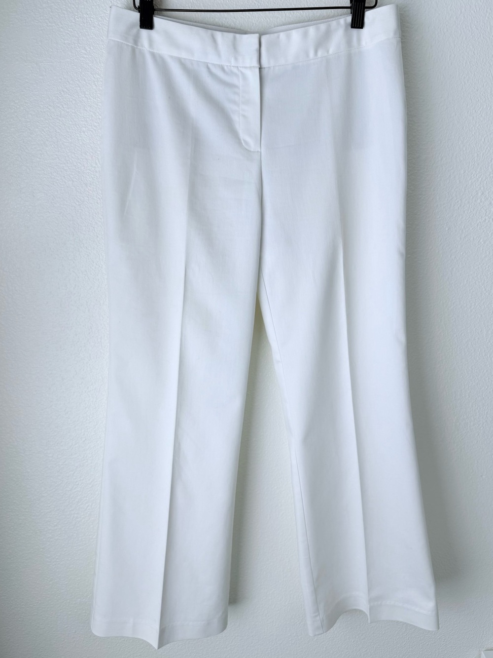 Tahari by Elie Tahari White Wide Leg Dress Pants Cotton Stretch Trousers Size 4
